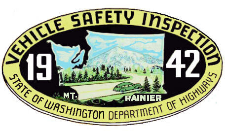 (image for) 1942 Washington state Inspection sticker.